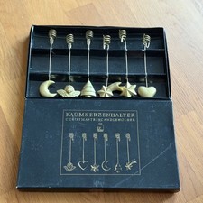 12 goldfarbene nostalgische Baumkerzenhalter 