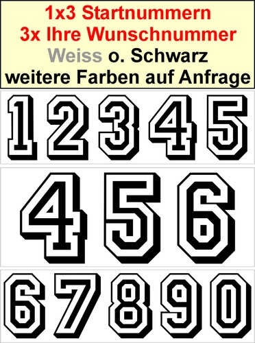 Startnummer zahlen - 3,