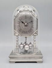 Tischuhr Schatz Drehpendeluhr Quarz mit Schlagwerk 2 Melodien aus Feinzinn