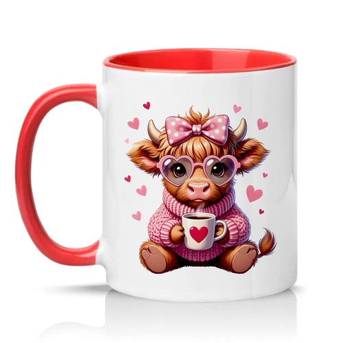 Highland kuh mit - mit, rosa