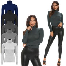 Damen Winter Gerippt Langarm