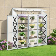 HALB  ALU Gewächshaus Treibhaus Frühbeet Pflanzenhaus Balkon -  OHNE Rückwand