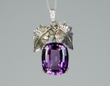 RAR - 835 Silber - antiker großer Jugendstil Anhänger - 21.00 ct Amethyst