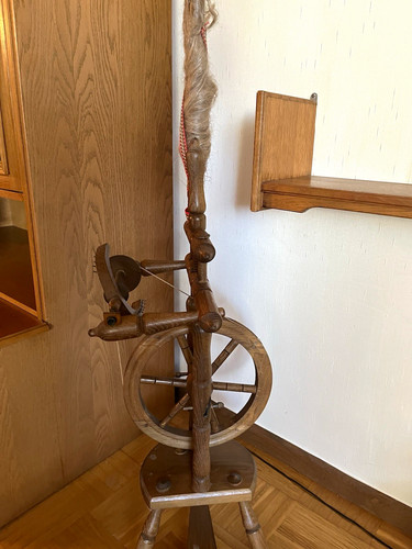 Holz spinnrad mit - holz-spinnrad, rocken