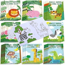 Malbücher Kinder Safari Zoo Tiere Malvorlagen Dschungel Party Mitgebsel Spiel...