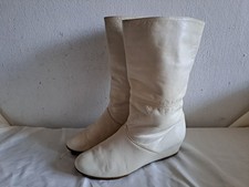 Vintage 80er Stiefelette Gr. 38 weiß Echt Leder Semler gefüttert