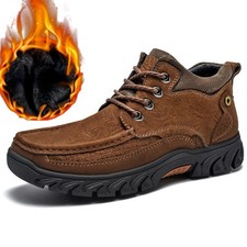 Herren Schneestiefel Aus Echtem Leder Bergwandern Trekkingschuhe Outdoor Sneaker