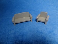 Ein Sessel und Couch für das Puppenhaus Puppenstube aus Holz 60 / 70 er Jahre