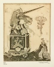 Simon Dittrich/Farbradierung/100 Exemplare/ handsigniert/ Einhorn 1978