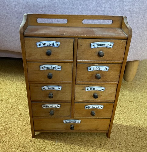 Antiker schubladenschrank holz - schubladenschrank,
