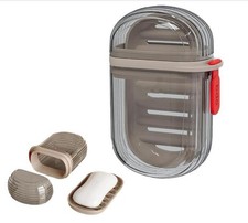 Tragbare Seifenschale Box Fall Halter Deckel Reise versiegelte Container Dusche