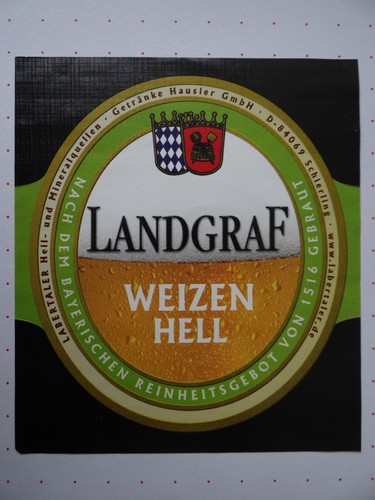 Bieretikett landgraf weizen - bieretikett-,