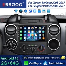 CarPlay 2+64GB Android 15 Autoradio GPS Navi WIFI Für Citroen Berlingo 2008-2017