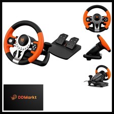 K-Driver – Gaming-Lenkrad mit Pedalen und Vibration, kompatibel mit PC, PS3, ...