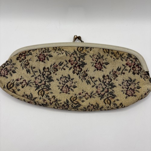 Vintage blumen gobelin clutch - blumen,