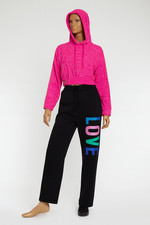 Love Moschino Hose Neopren Schwarz LOVE Print Neu Damen Gr. 44/46 Cozy Pants