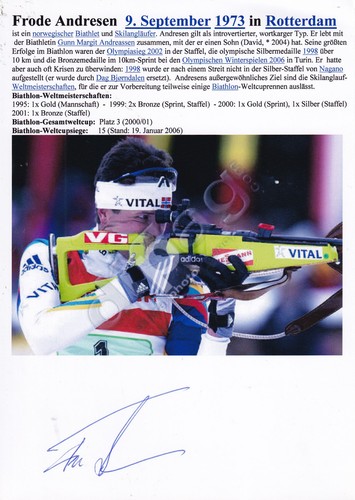 Autogramm ftode andresen - -,