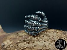Ring Skelett Skull Totenkopf Edelstahl MASSIV Gothic Schmuck Biker Rocker NEU