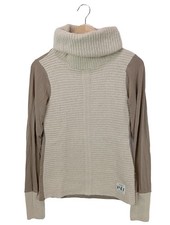 PENN & INK Rollkragenpullover Damen Pullover Gr. DE 38 wollweiß-braun