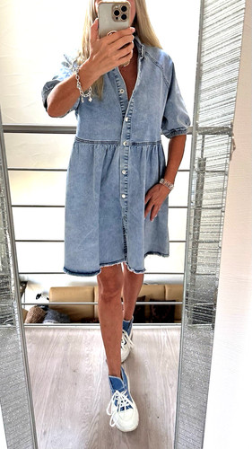 Jeanskleid kurz mini vintage - jeanskleid,
