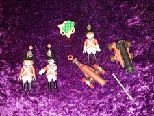 Playmobil Figuren,Soldaten mitr 2 Kanonen,Rotröcke,aus den 90ziger Jahren