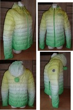 Gr 38/40 Winterjacke Nickelson Abelie Farbverlauf Gelb Grün Bommel an Kapuze TOP