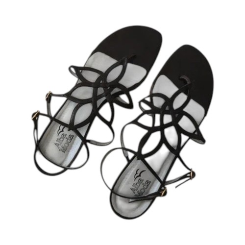 Vintage leder riemchensandalen - vintage,