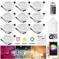 10x Bluetooth WIFI LED Einbaustrahler RGB+WW+CW Einbauleuchte Decke Dimmbar Spot