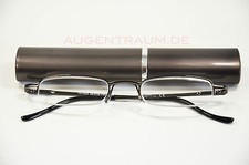 Unisex Lesebrille Brille + Etui sehr klein +2,0 grau Lesehilfe Herren Damen Neu