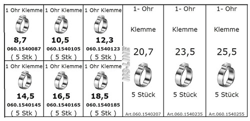 Oetiker ohr klemme schelle - 1-ohr,