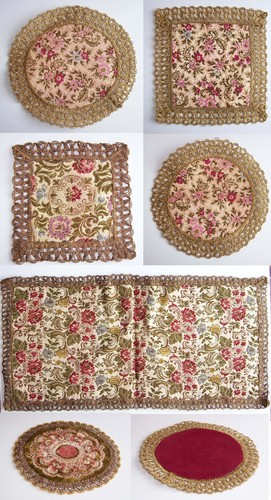 6er set vintage gobelin brokat - vintage,