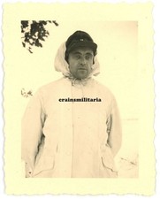 Orig. Foto Portrait 4.PD Soldat mit Winter Uniform Schneehemd in Russland 1942