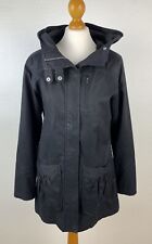 ELVINE Damen Gr. M 38 Parka Jacke Wetterjacke mit Kapuze schwarz Baumwolle 9A2
