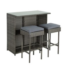 Polyrattan Gartenbar Set Gartenmöbel Sitzgruppe Rattan Bar Tresen Barset Tisch