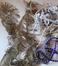 Konvolut Posamentenborte, gold u.a. Farben - Für Puppen Nähen, Basteln