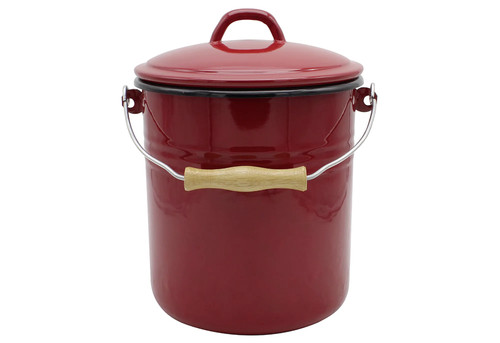 Mülleimer emaille rot - mülleimer,