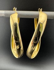 Creolen 585 Gelbgold 14 Karat Damen Ohrhänger 5,15g Ohrringe massive Optik