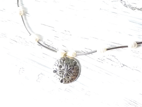 Zarte sand dollar kette - dollar, mit