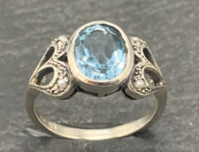 Ring blautopas perle - ,