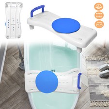 Badewannensitz Badewannenbrett mit Drehscheibe & Blau Armlehnen für Wannenbrett