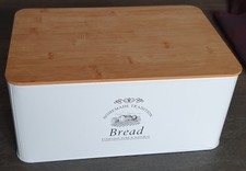 Metall-Brotkasten Brotbox mit Schneidebrett Aufbewahrung NEU Lebensmittel Küchen