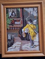 Spitzweg "Der Postbote" Stickbild Kreuzstich 22,5 x 29 cm