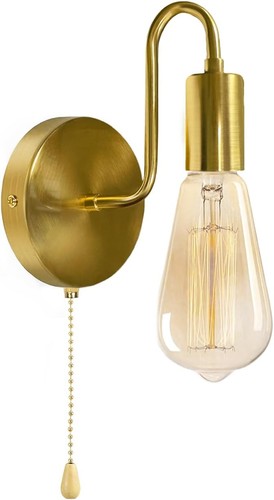 Gold wandlampe mit - wandlampe, schalter