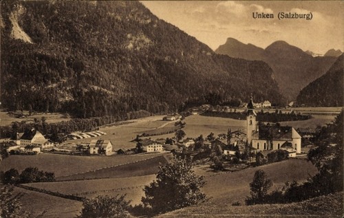 Unken salzburg kirche - ak,