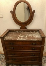 Kommode Jugendstil mit Spiegel und Marmorplatte H160 B98 T47 selten und elegant