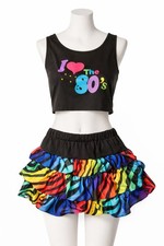 80er Outfit XS Kostüm Bunt