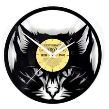 Katze Vinyl Wanduhr aus MDF