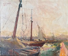SIGNIERTES ÖLGEMÄLDE HAFEN