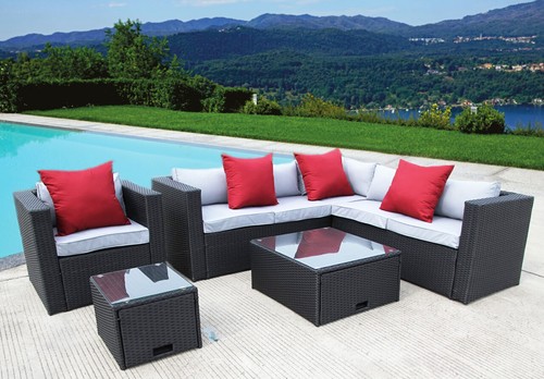 Schwarzes rattan - schwarzes,