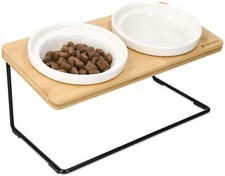 ★☆ Erhöhte FUTTERSTATION / NÄPFE ★☆ NAVARIS ★☆ HUND / KATZE ★☆ SET ★☆ 